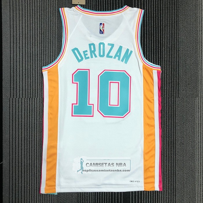 Camiseta San Antonio Spurs DeMar DeRozan NO 10 Ciudad 2021-22 Blanco